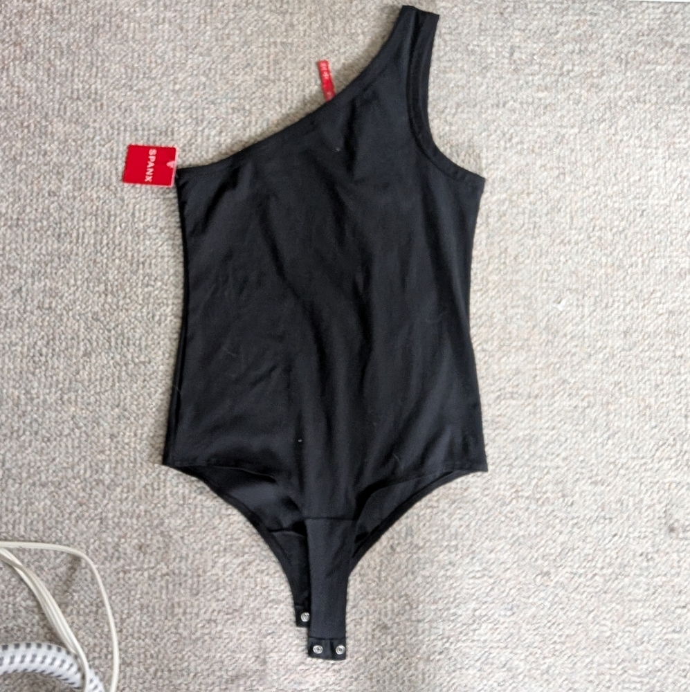Black One-Shoulder Spanx Bodysuit - Clothing Line S